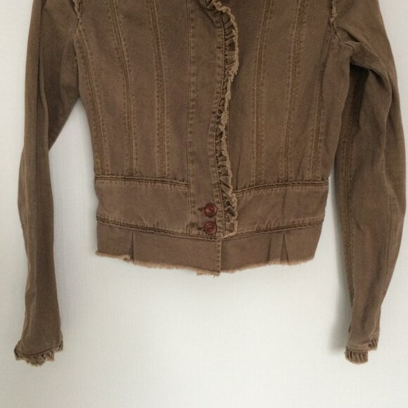 Miss Me Womens Jacket Medium Brown Long Sleeve Button Closure - Picture 3 of 7